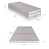 Folding Portable Queen Mattress Topper w/ Carry Case, Washable Cover - Gray