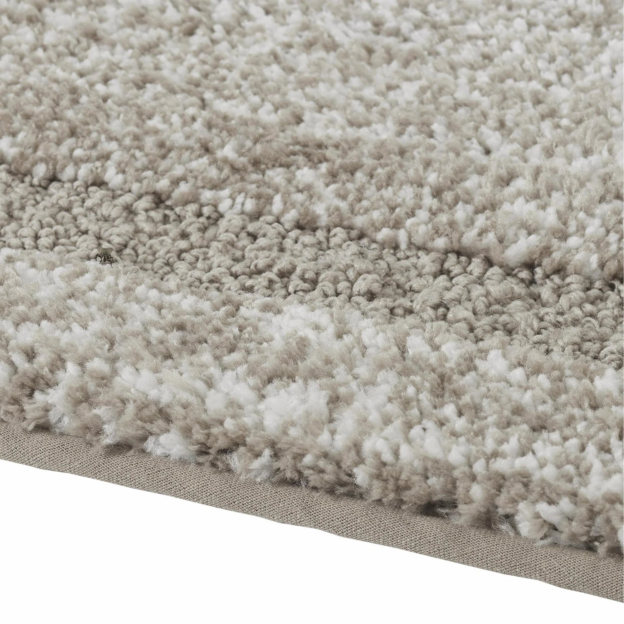 Heathered Hotel Border Navy/White Polyester Bath Rug Runner 20" x 60"