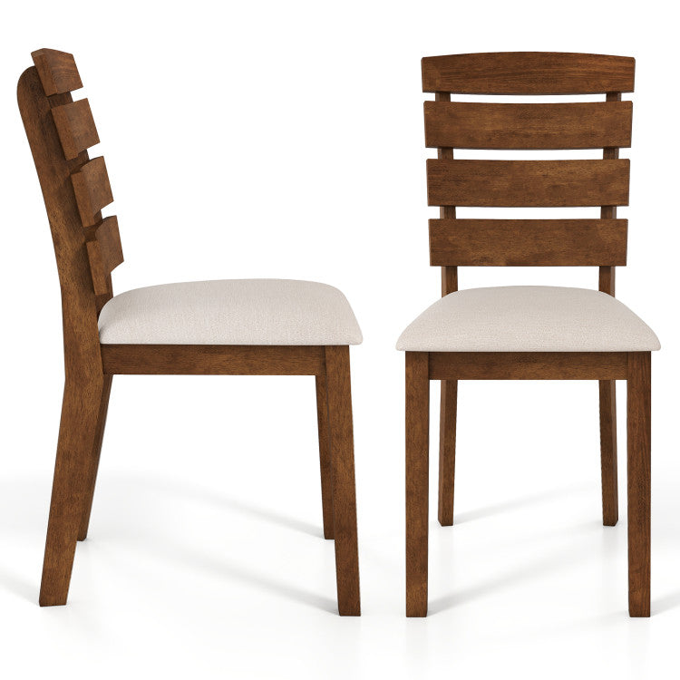 (Set of 2) Dining Chair with Slatted High Backrest and Rubber Wood Legs SHOWROOM ITEM