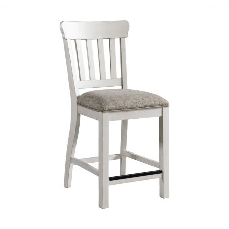 Intercon Furniture Drake Slat Back Counter Stool in White and Oak (Set of 2)