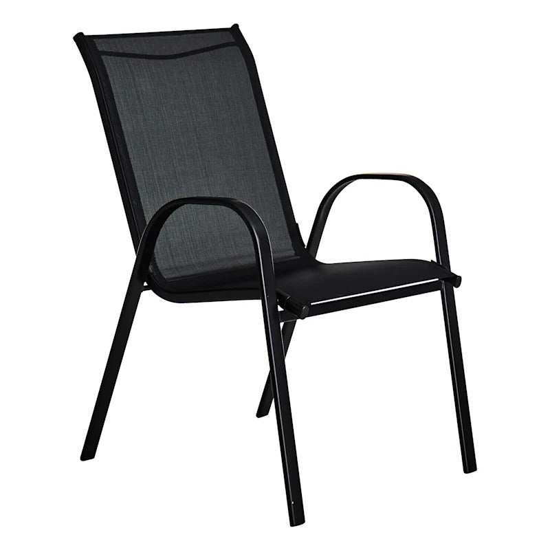 Stackable Black Sling Patio Chair