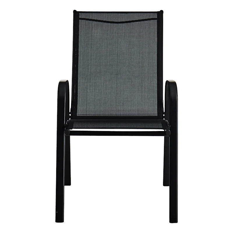 Stackable Black Sling Patio Chair