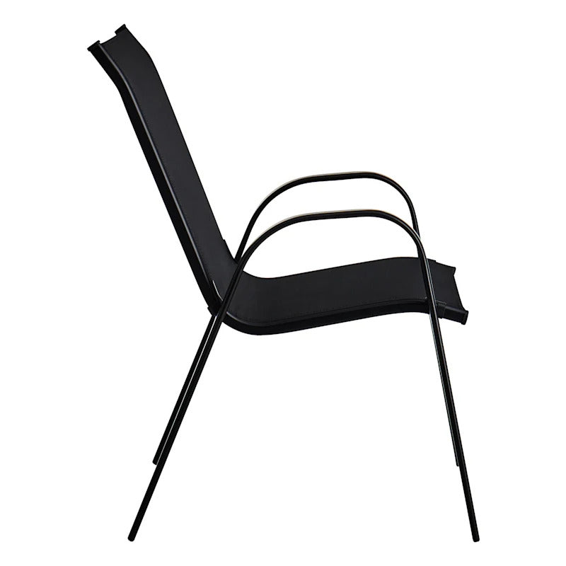 Stackable Black Sling Patio Chair