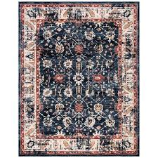 Charleston Navy/Ivory 9 ft. x 12 ft. Floral Area Rug