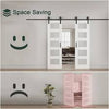 5-Lite Tempered Frosted Glass White Primed MDF Composite Sliding Barn Door