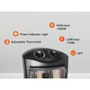 Black Electric Tower Quartz Infrared Space Heater with Thermostat