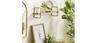 Twisted Brass and Wood Singular Wall Shelf