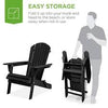 Black Folding Wood Outdoor Adirondack Chair Set of 1