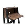Claude Rectangular Walnut Oak MDF Computer Desk With Flip Down Cabinet and Drawer