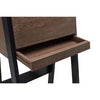 Claude Rectangular Walnut Oak MDF Computer Desk With Flip Down Cabinet and Drawer