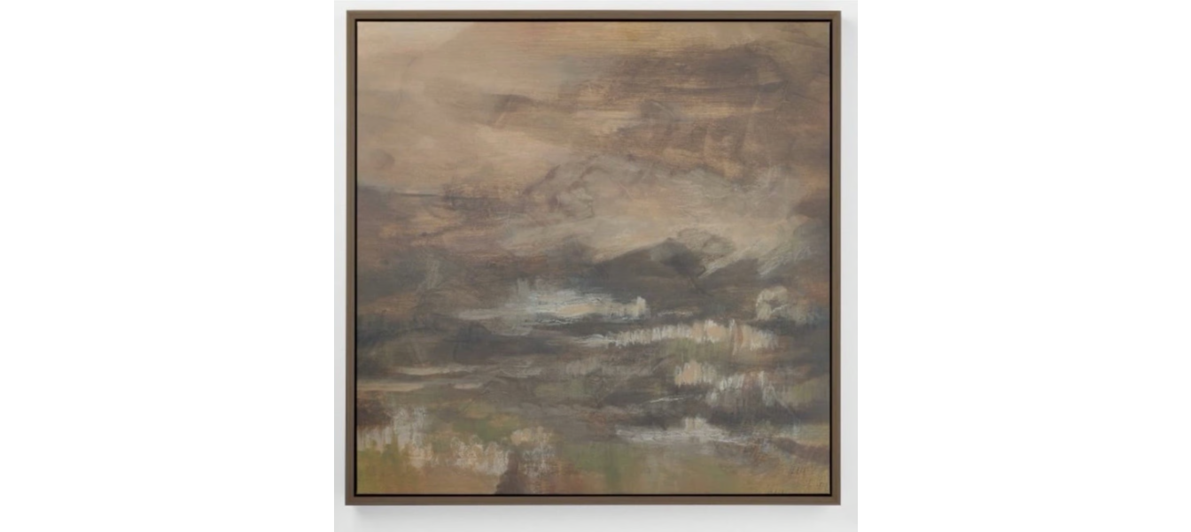 36"x36" Dark Fields Framed Canvas - Threshold designed with Studio McGee - New SHOWROOM ITEM