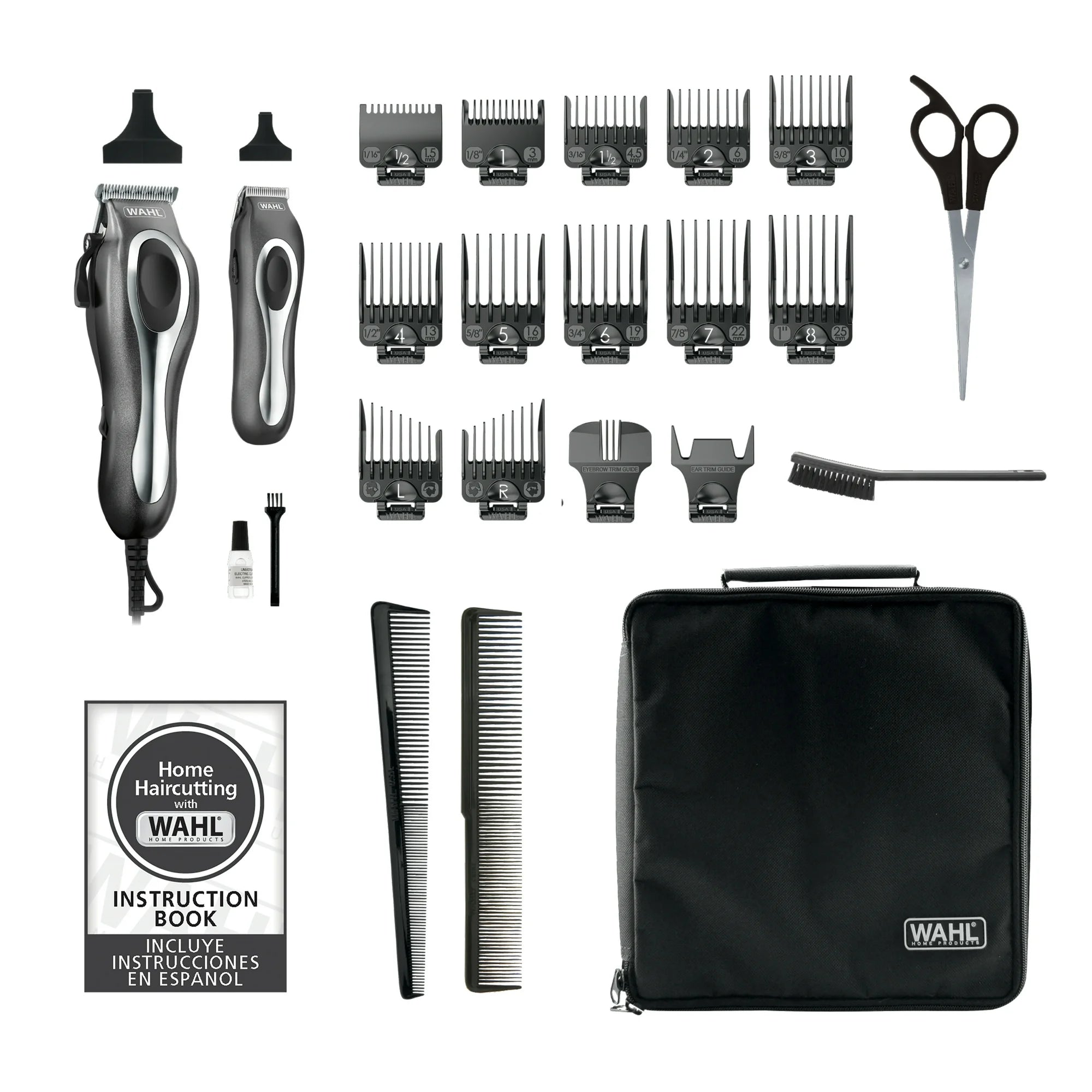 Deluxe Chrome Pro Corded Clipper for Men, Haircut Trimmer Kit with Storage Case