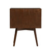 2-Drawer Wood Nightstand, Dark Walnut