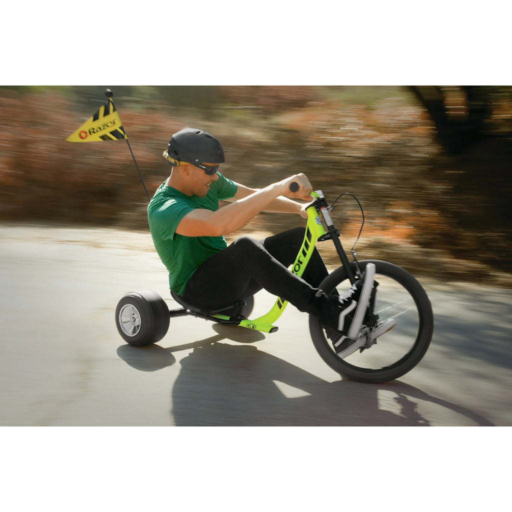 DXT Drift Trike - Black/Yellow Steel Frame, 3-Wheeled Ride on Tricycle   Salvage & Co Indy