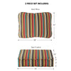 2-Piece Sunset Stripe Outdoor Deep Seat Cushion Set