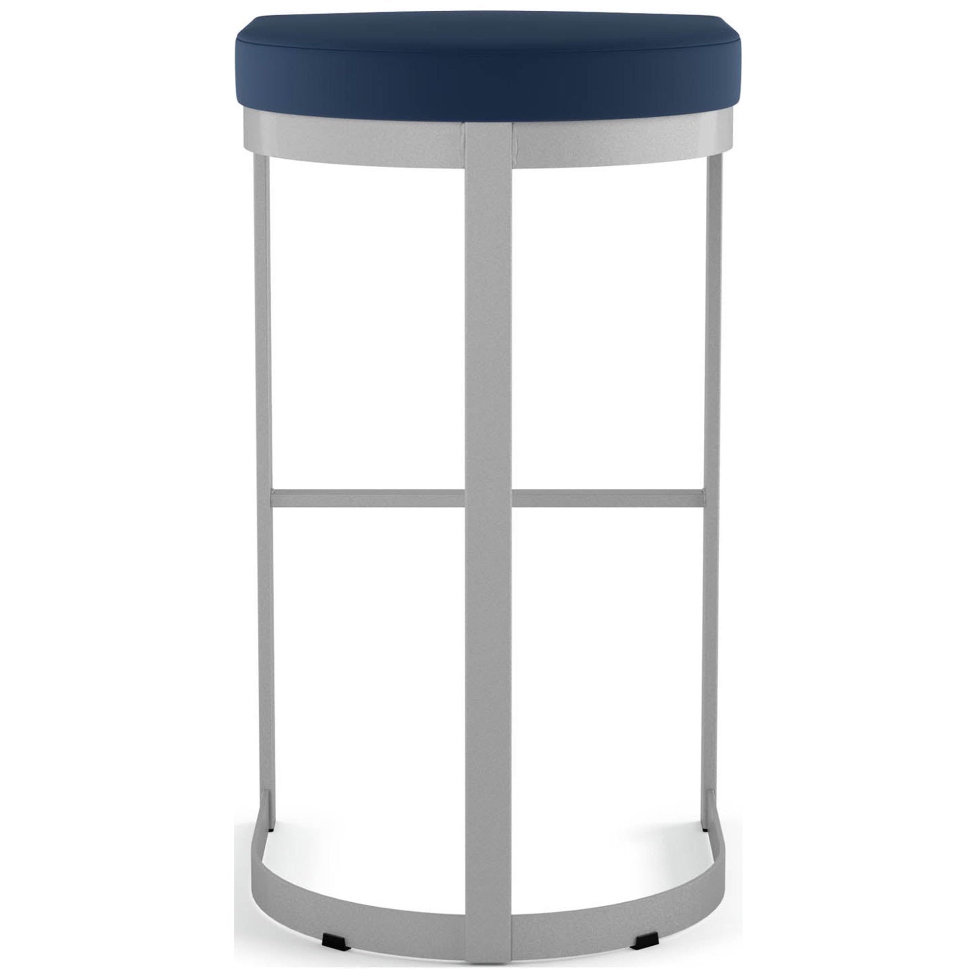 Lester Counter Stool - Blue Polyurethane / Shiny Grey Metal