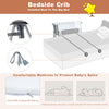 Baby Bed Side Crib Portable Adjustable Infant Travel Sleeper Bassinet Light Grey
