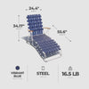 Web Chaise Lounge, High Back White Steel Frame & Blue Web