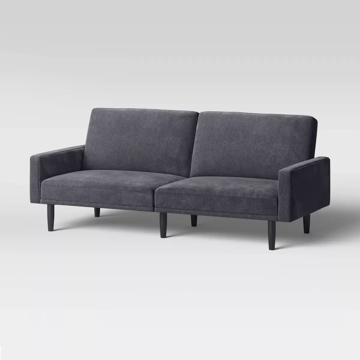 78" Split-back Futon Sofa with Arms - Charcoal Gray SHOWROOM ITEM