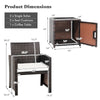 3-Piece Patio Wicker Furniture Set Storage Table with Protect Cover Cushioned in Off White