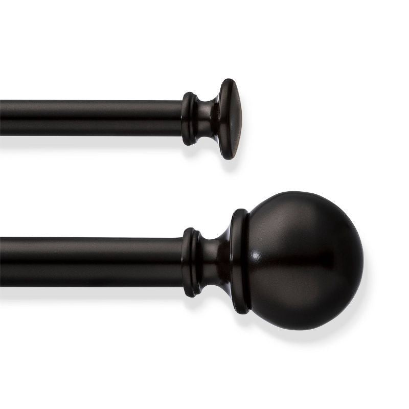 Ball Double Curtain Rod Oil Rubbed Bronze - Adjustable Metal Double Rod Set