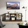 3-Tier TV Stand Entertainment Media Center w/Storage Basket - Rustic Brown/Black