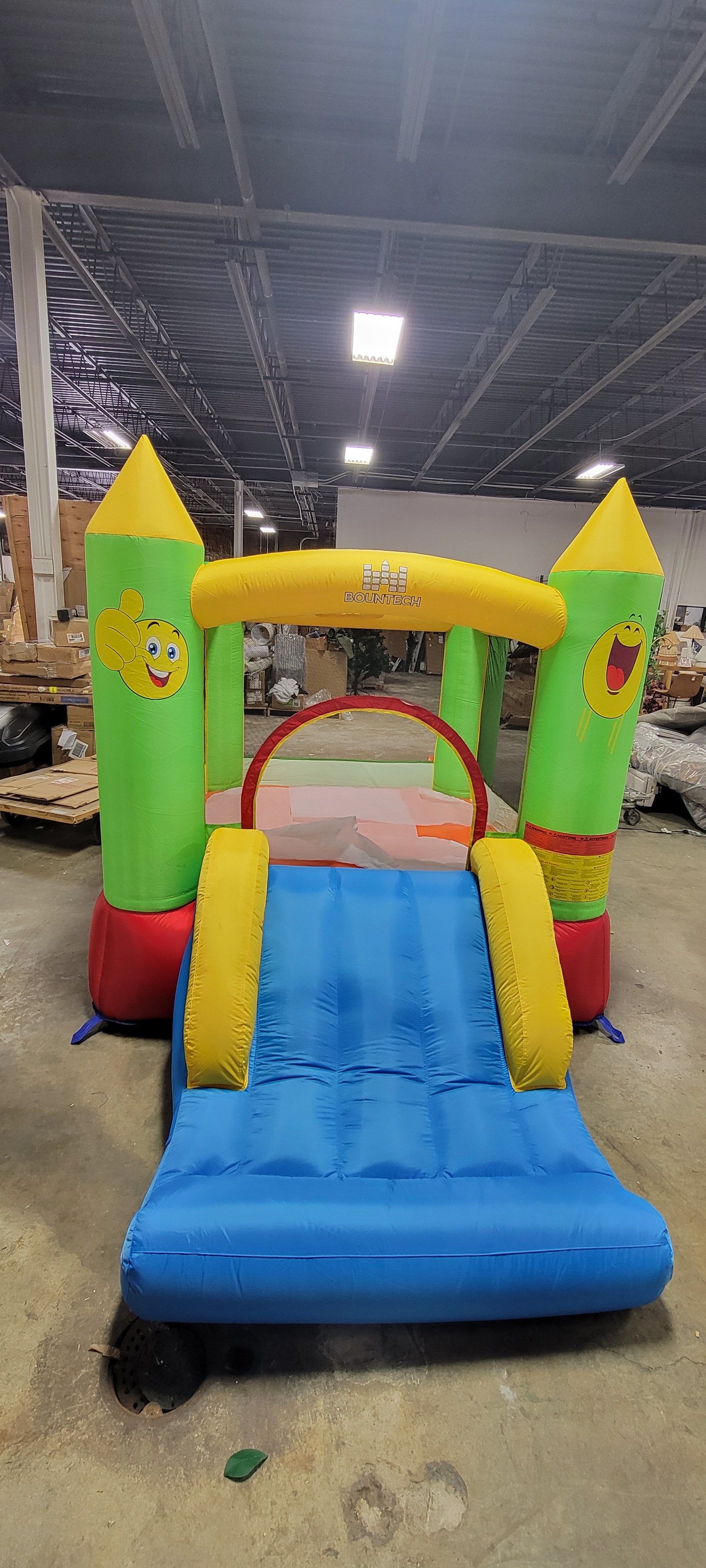 Inflatable Bounce House with Blower, Slide, Jumping Area & Basketball Hoop