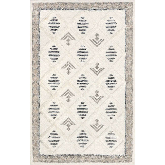 Gerda Modern Trellis Wool Area Rug