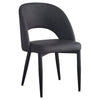 Dark Grey Vinyl Lounge Chair with Black Metal Legs