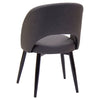 Dark Grey Vinyl Lounge Chair with Black Metal Legs