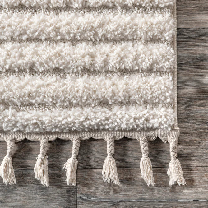 Risette Geometric Shag Tassel Area Rug