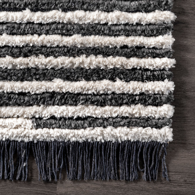 Morgan Contemporary Shag Fringe Area Rug, 3x5