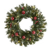 24 in. Pre-Lit Frosted Artificial Christmas Wreath (no further discounts)