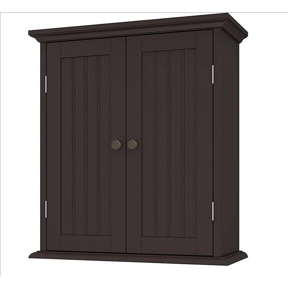 Bathroom Wall Cabinet with 2 Doors and Adjustable shelves - Brown