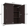 Bathroom Wall Cabinet with 2 Doors and Adjustable shelves - Brown