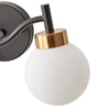 Modern Black 2-Light White Ball Glass Shade Vanity Lighting Fixture