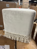 Westchester Fringe Cube Light Beige Velvet