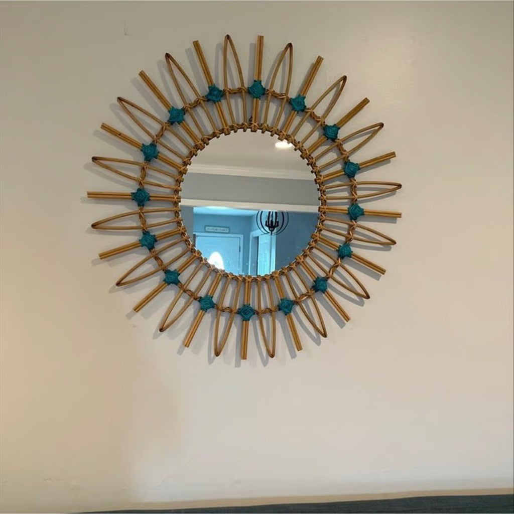 Rattan Mirror with Cotton Cord