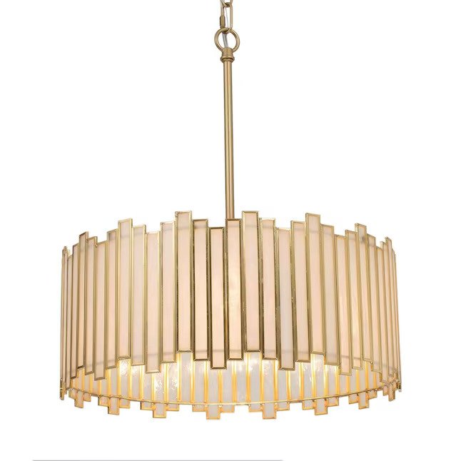 4-Light Gold Drum Chandelier Modern/Contemporary LED Dry rated Chandelier