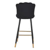 Black Bar height Upholstered Metal Bar Stool with Back