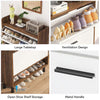 24 Pair White and Brown Mdf Shoe Cabinet