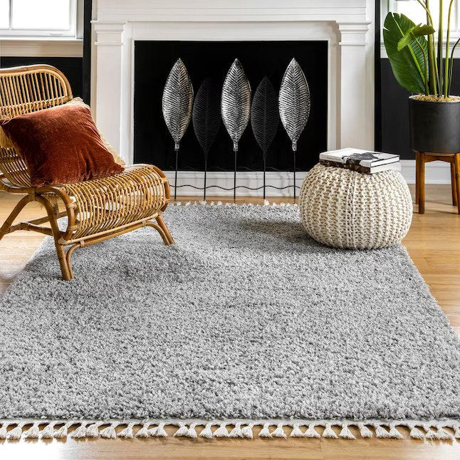 5 x 8 Light Gray Indoor Solid Area Rug