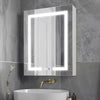 Lighted LED Fog Free Surface/Recessed Mount Silver Mirrored Rectangle Soft Close Medicine Cabinet with Outlet