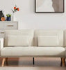 Ivory Armless Sofa with 3 pillows