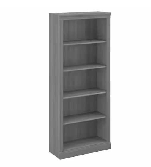 Saratoga Modern Gray 5 Shelf Standard Bookcase