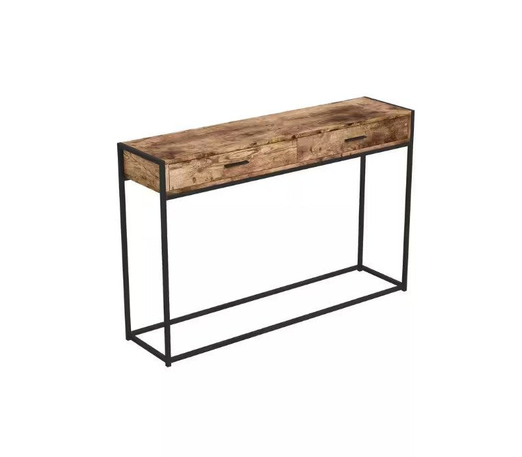 Safdie and Co. Reclaimed Wood Rectangle Wood Console Table with Drawers