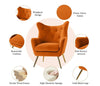 Jacob Orange Tufted Accent Wingback Chair with Golden Base