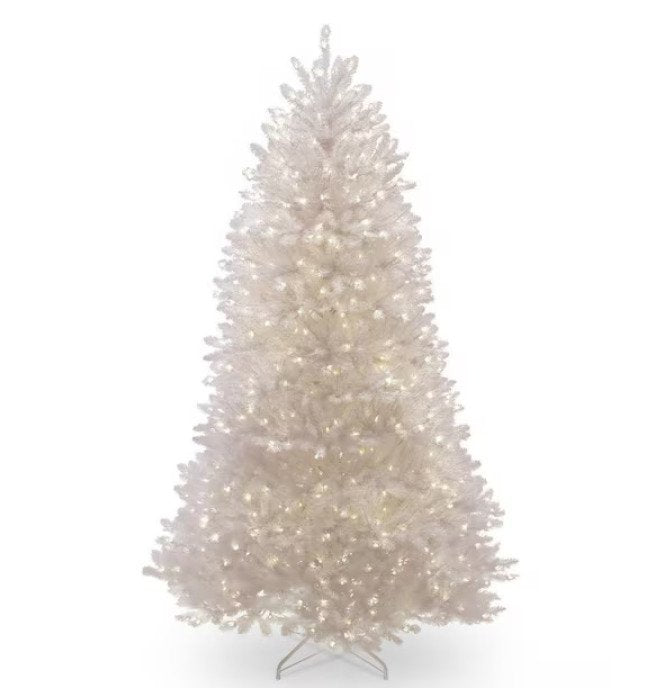 Dunhill White Fir Tree with Clear Lights