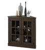 Stanton Birch Corner Accent Cabinet with Double Glass Doors