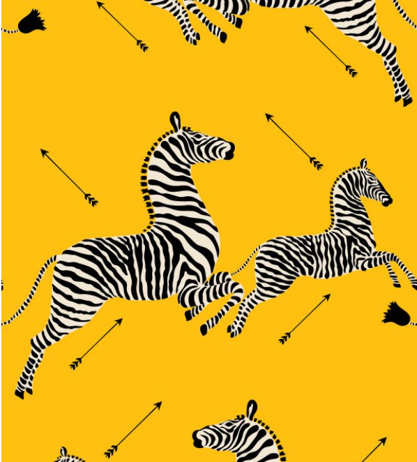 Zebras Wallpaper, Yellow